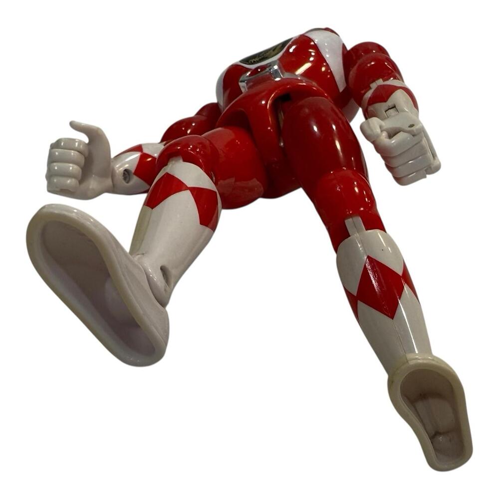 VTG 1994 Red Mighty Morphin' Power Ranger Kicking 8” Action Figure Bandai - Picture 8 of 9